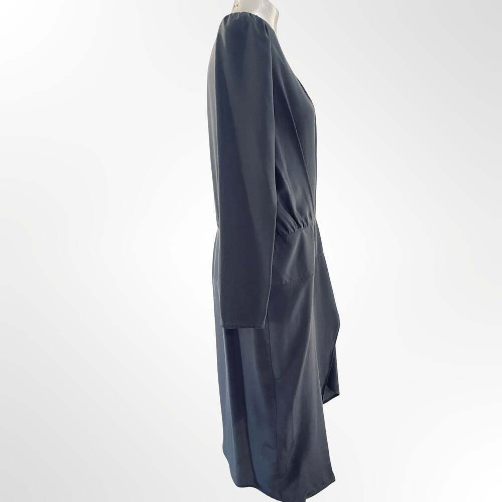 Topshop Boutique Long Sleeve Crossover Silk Dress - Picture 3 of 7